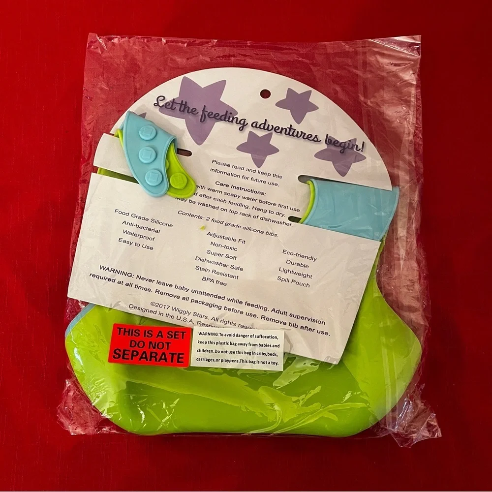 Wiggly Star Silicone Baby Bibs